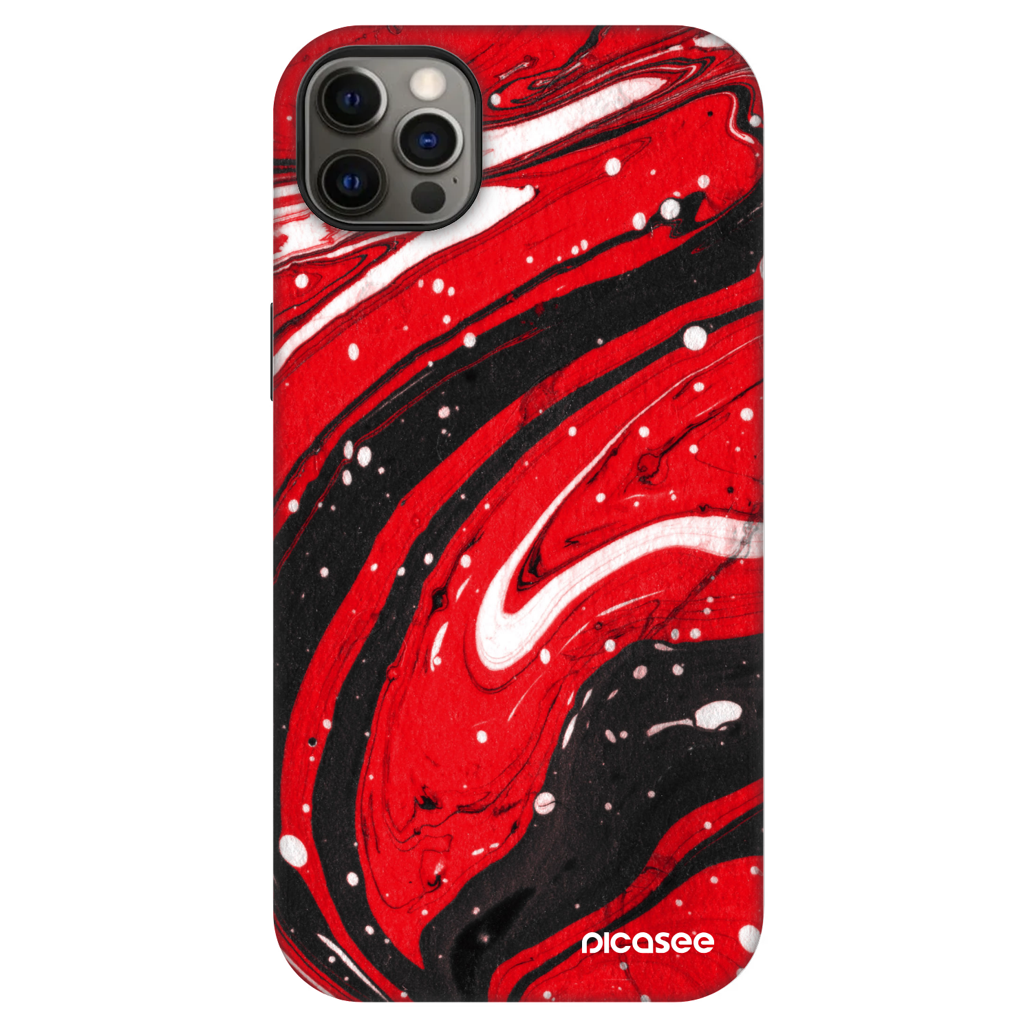 Picasee Fashion Case MagSafe za Apple iPhone 12 Pro Max - Red black