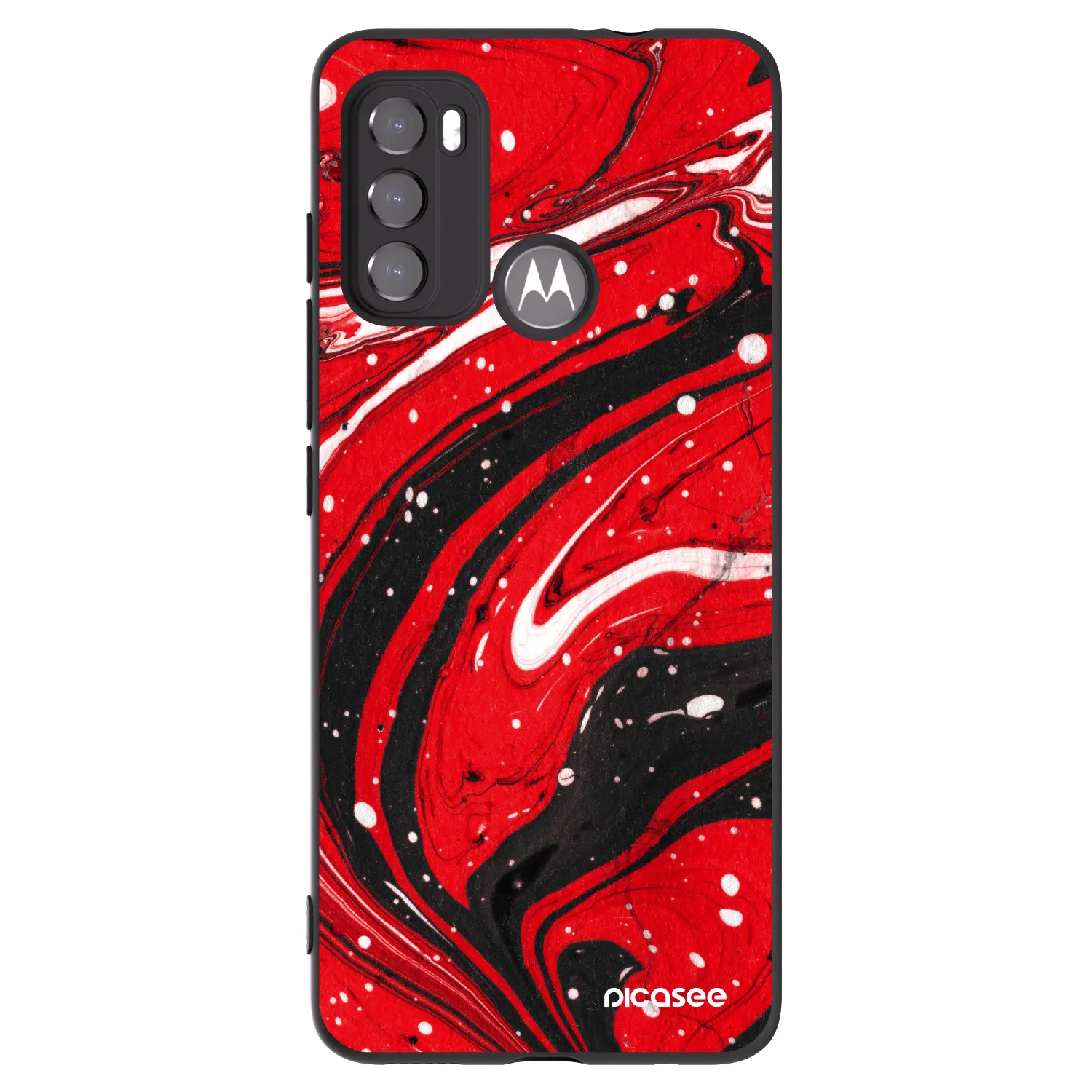 Picasee crna silikonska maskica za Motorola Edge 60 5G - Red black