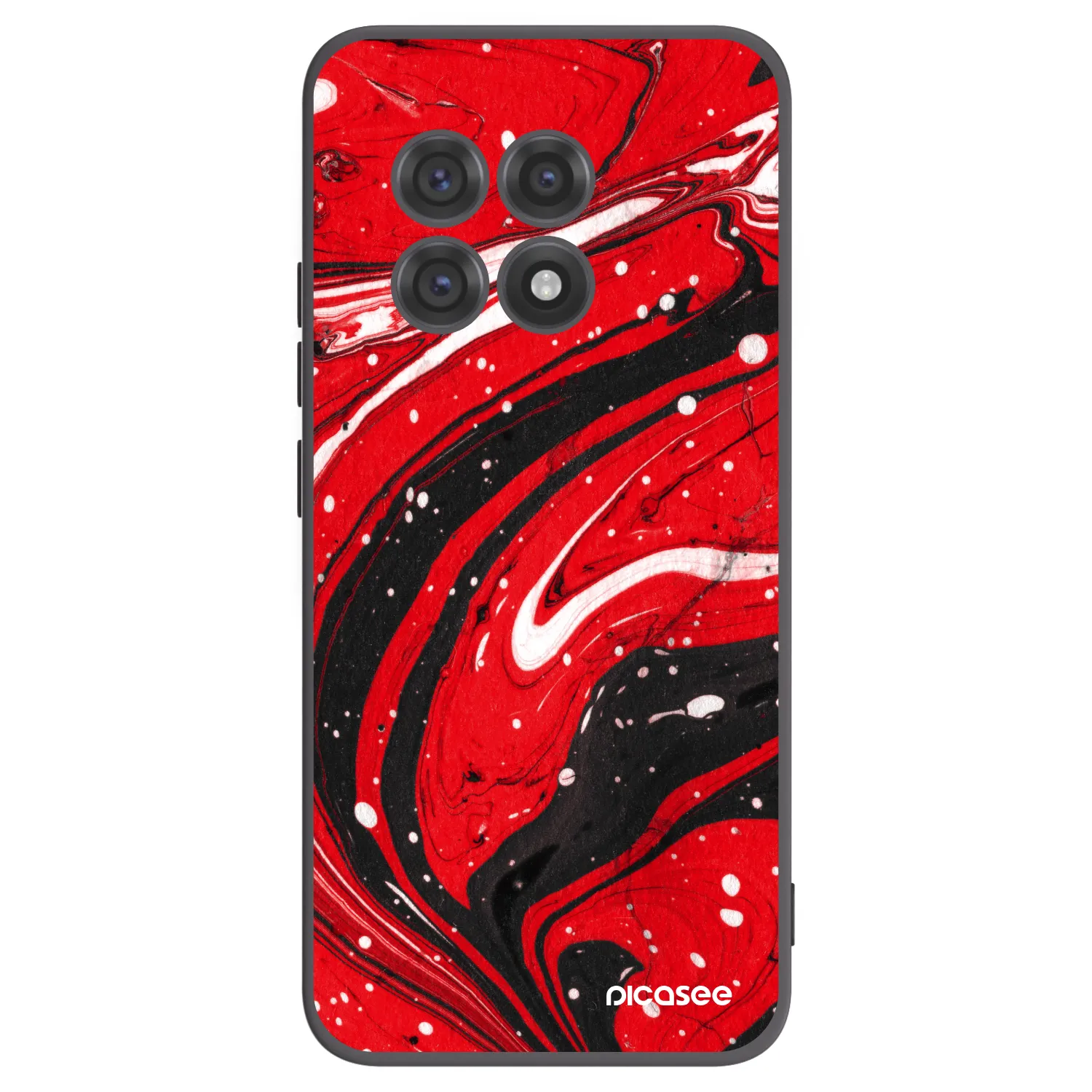 Picasee crna silikonska maskica za OnePlus 13R 5G - Red black