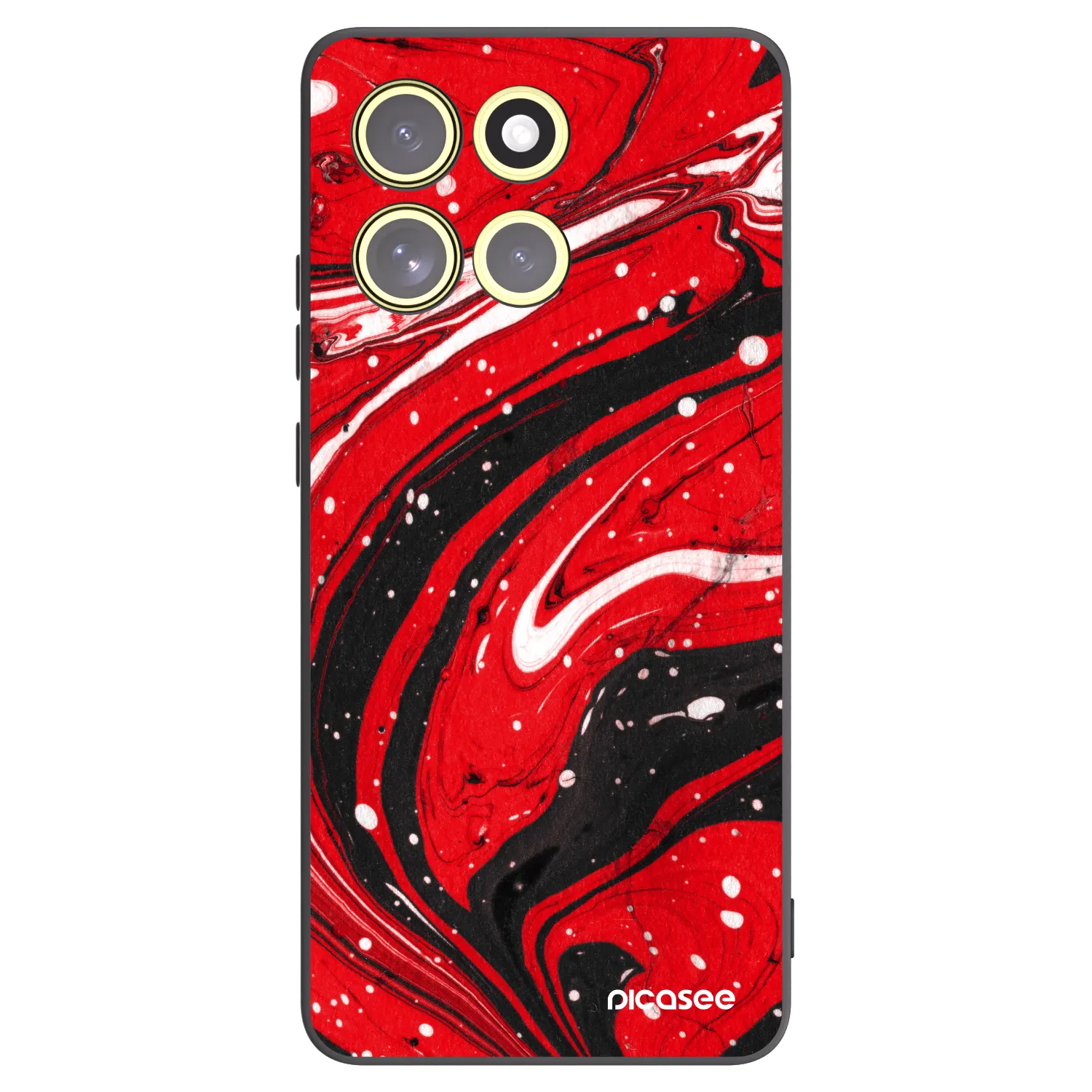Picasee crna silikonska maskica za Motorola Moto G86 5G - Red black