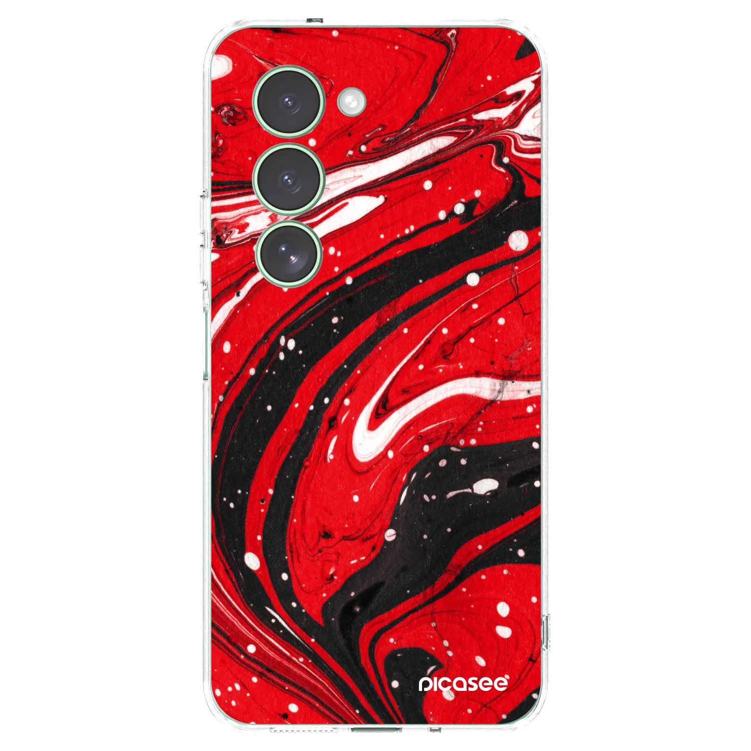 Picasee silikonska prozirna maskica za Xiaomi Redmi 15 5G - Red black