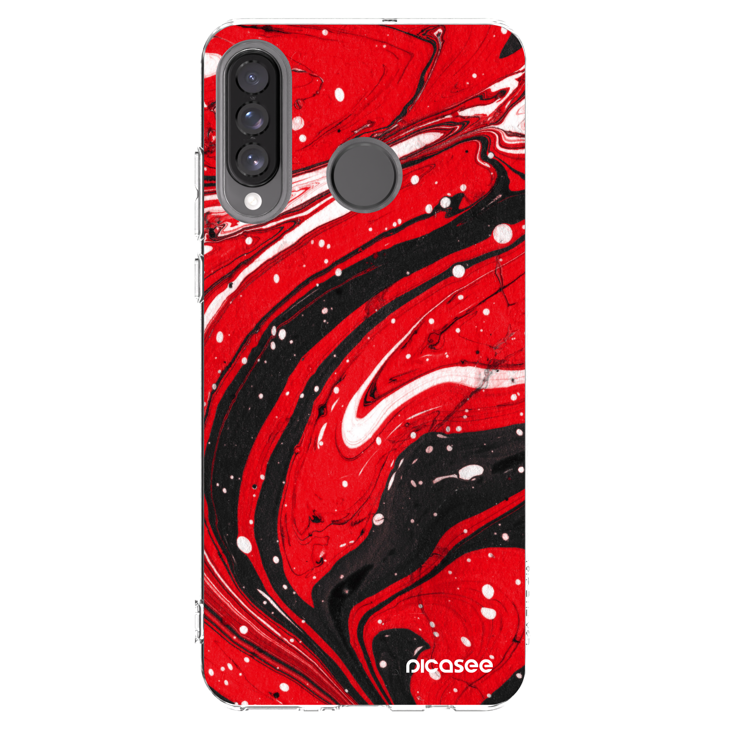 Picasee silikonska prozirna maskica za Huawei P30 Lite - Red black