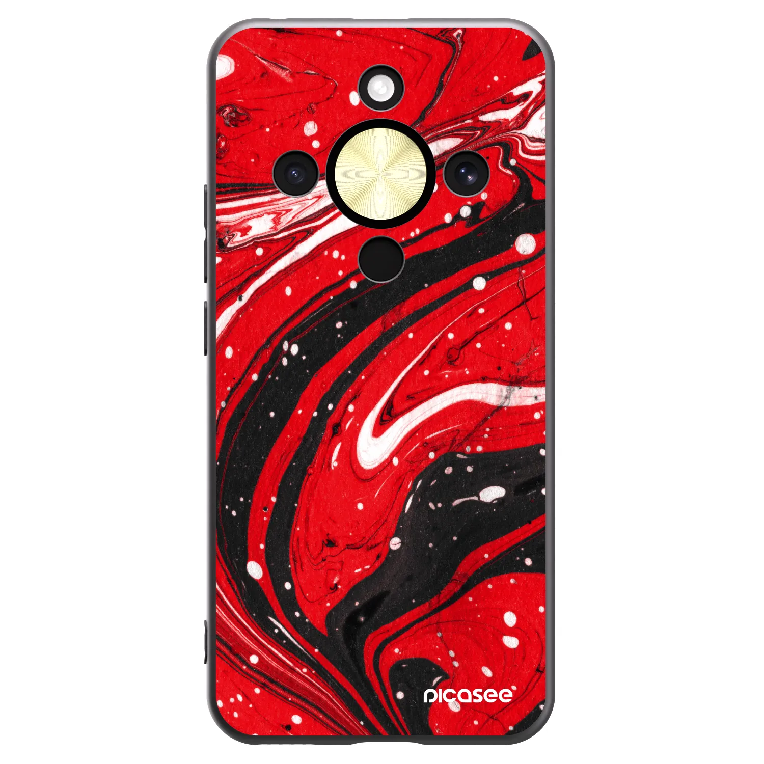 Picasee crna silikonska maskica za Honor Magic8 Lite 5G - Red black