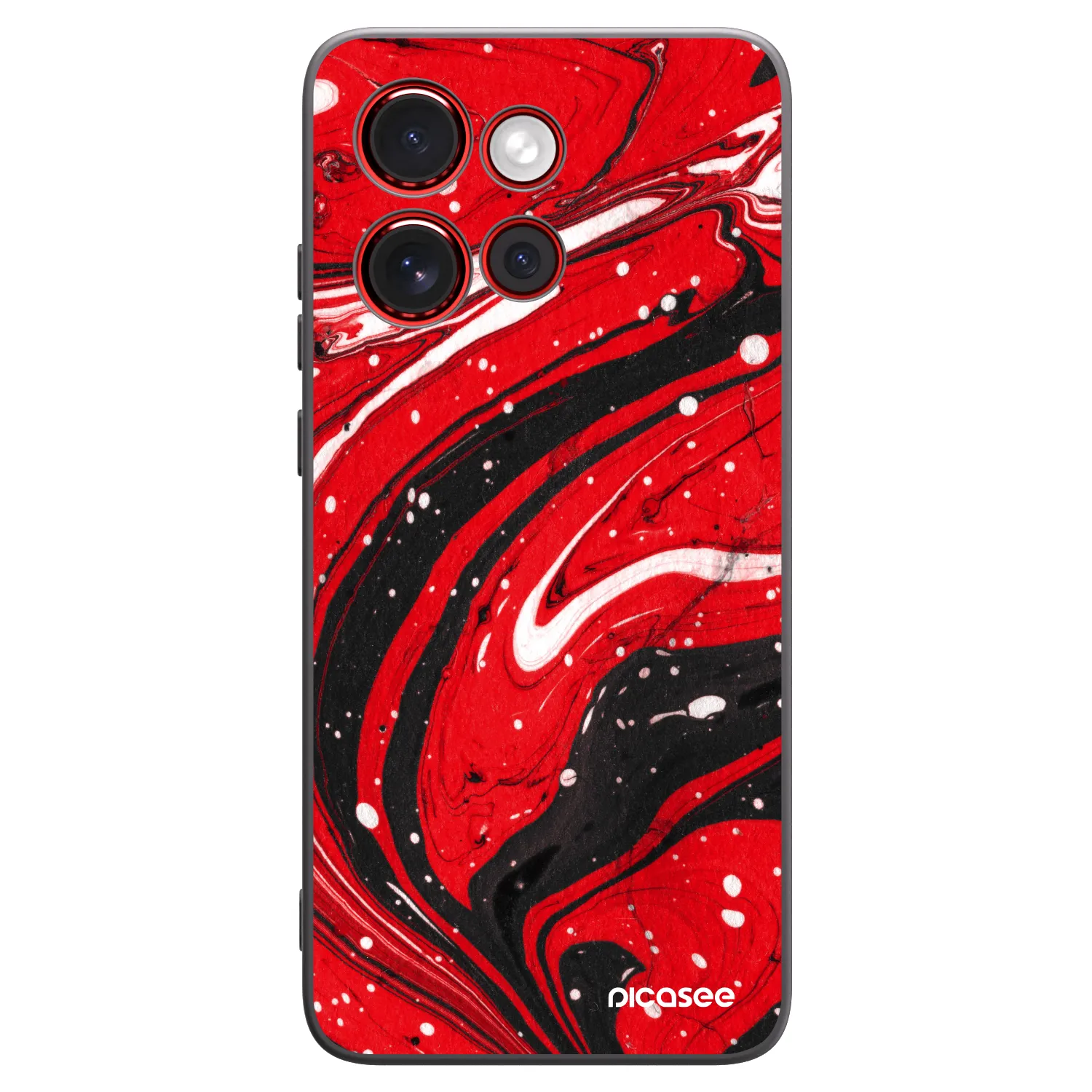 Picasee crna silikonska maskica za Motorola Edge 60 Neo 5G - Red black