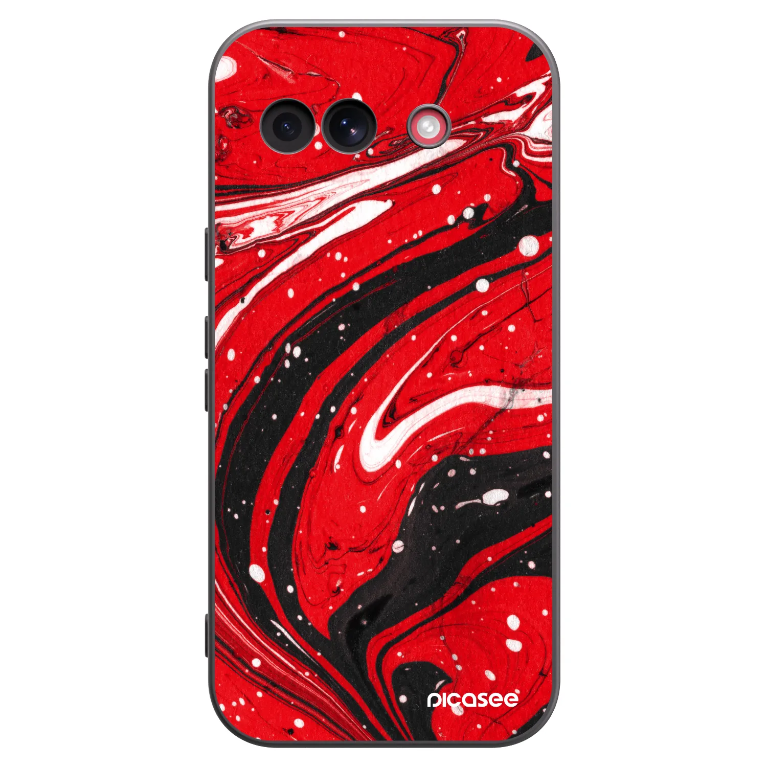 Picasee crna silikonska maskica za Google Pixel 10a - Red black