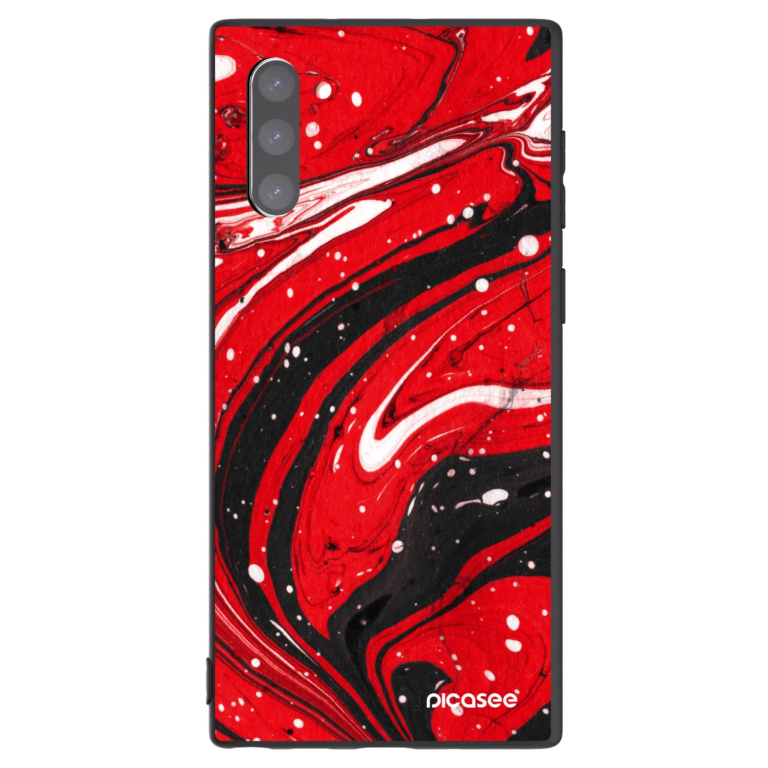 Picasee crna silikonska maskica za Samsung Galaxy Note 10 N970F - Red black