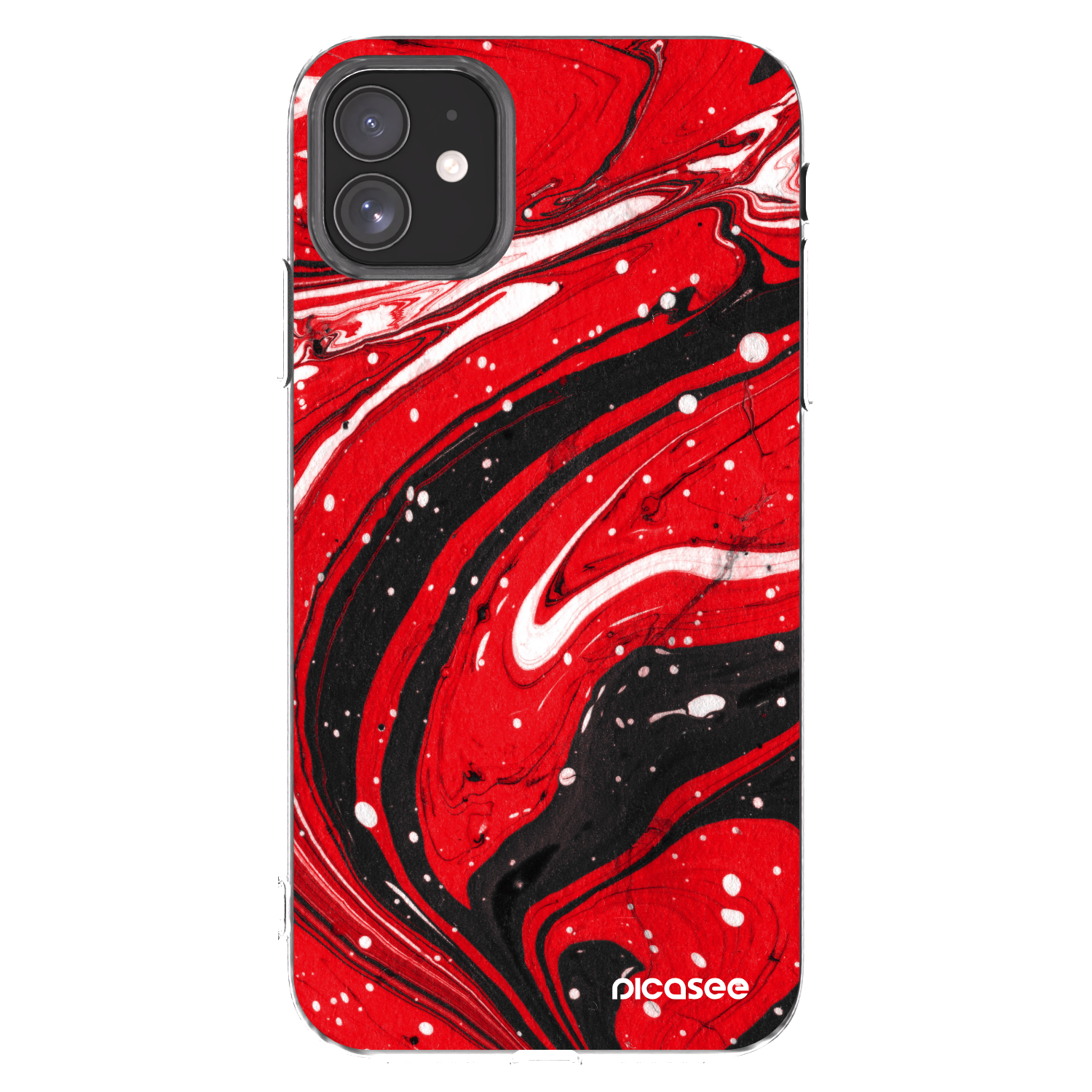 Picasee silikonska prozirna maskica za Apple iPhone 11 - Red black
