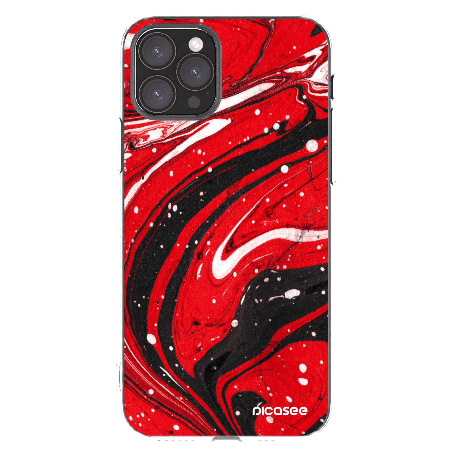 Picasee silikonska prozirna maskica za Apple iPhone 11 Pro - Red black