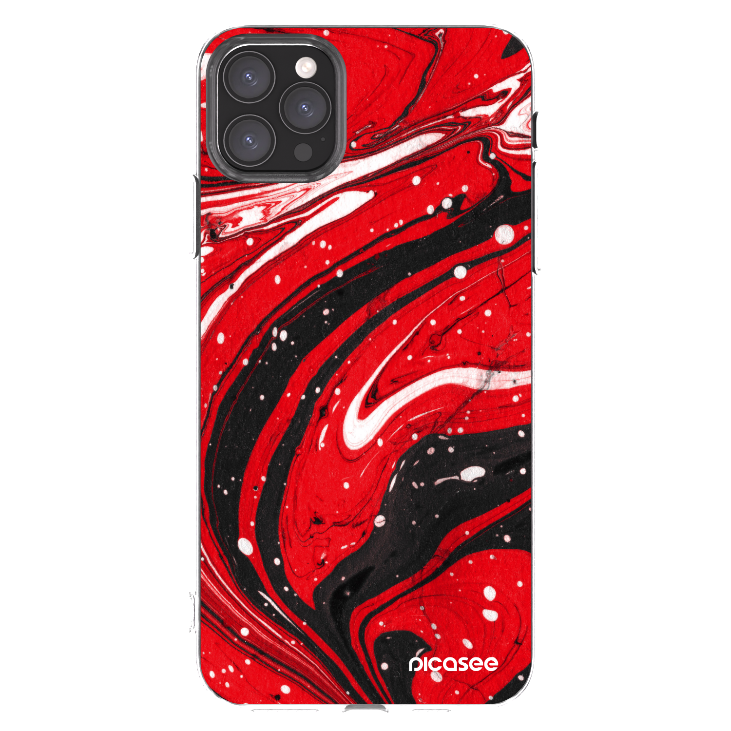 Picasee silikonska prozirna maskica za Apple iPhone 11 Pro Max - Red black