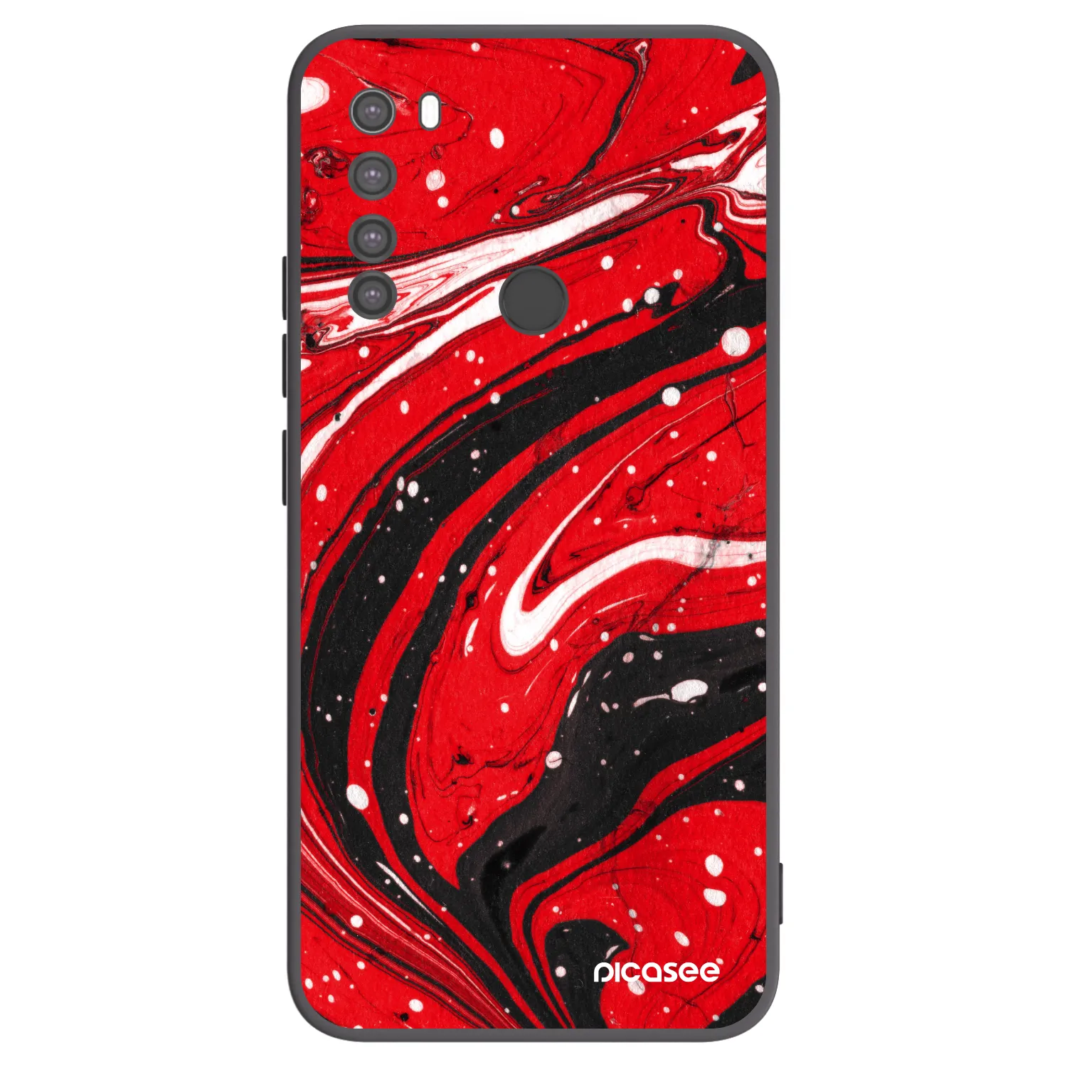 Picasee crna silikonska maskica za Xiaomi Redmi Note 8 - Red black