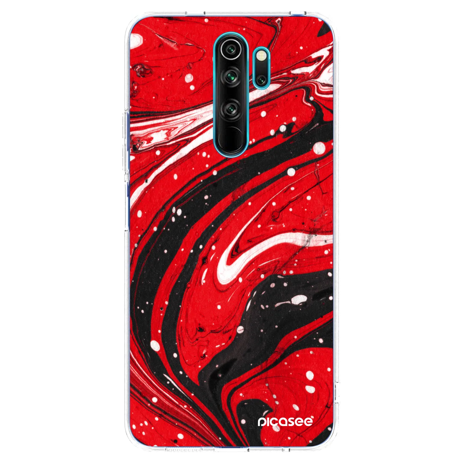 Picasee silikonska prozirna maskica za Xiaomi Redmi Note 8 Pro - Red black