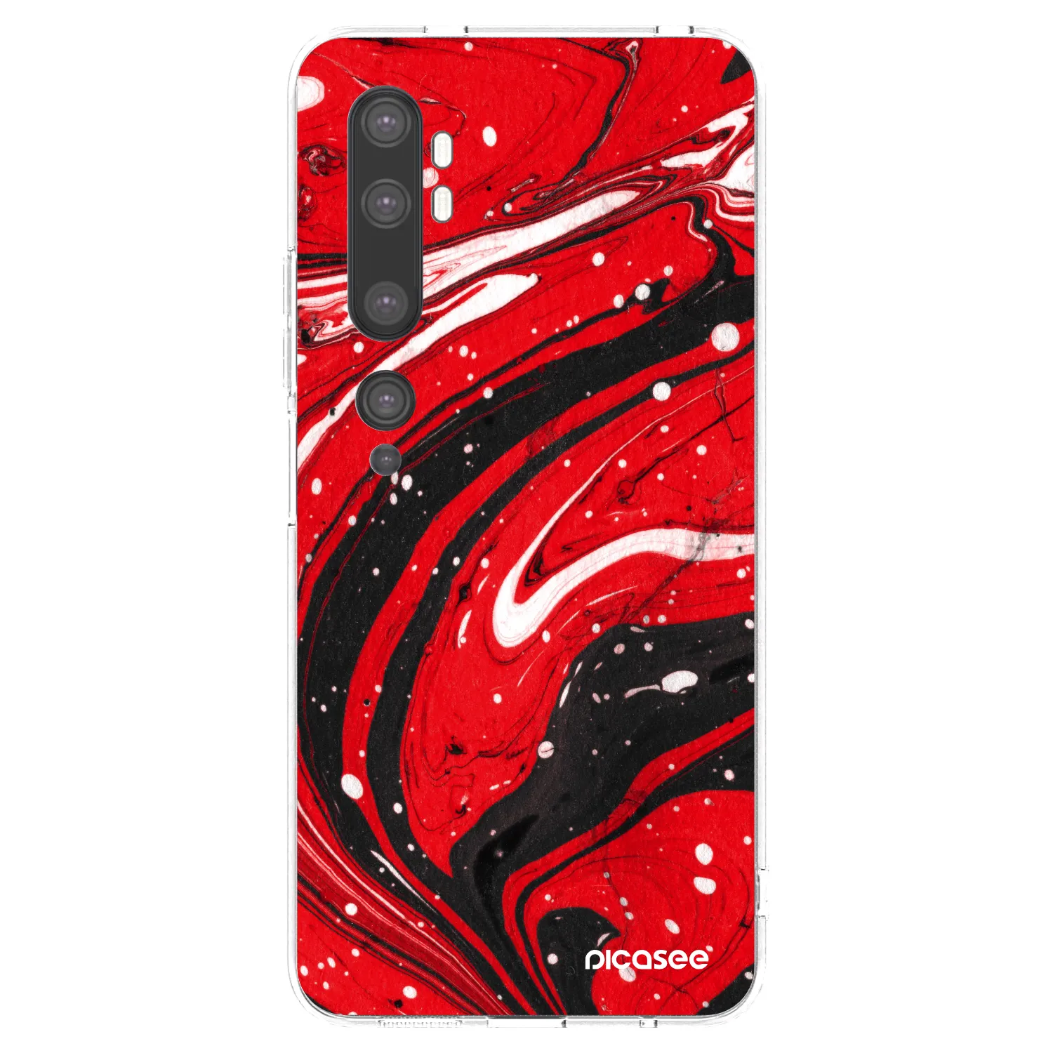 Picasee silikonska prozirna maskica za Xiaomi Mi Note 10 (Pro) - Red black