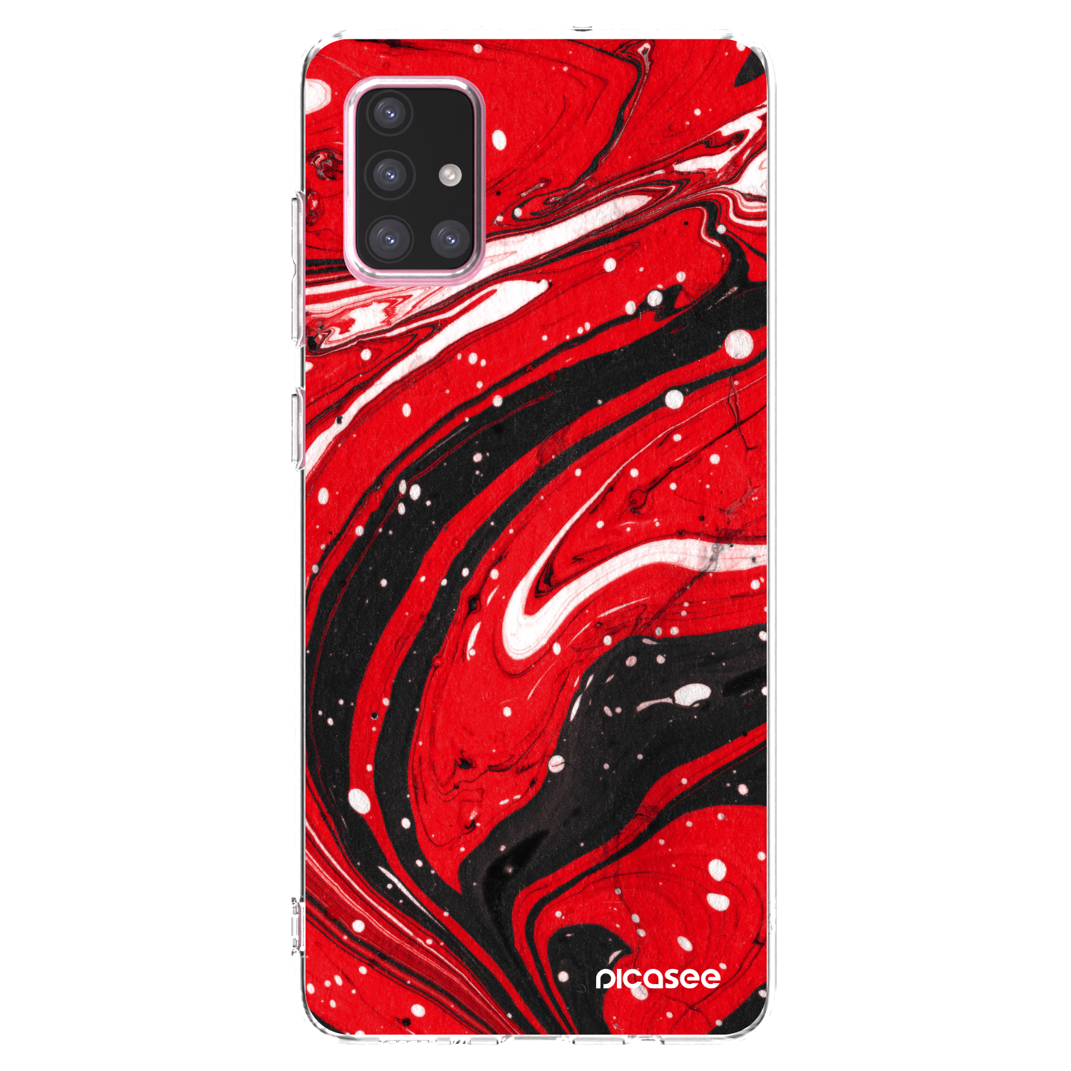 Picasee silikonska prozirna maskica za Samsung Galaxy A71 A715F - Red black