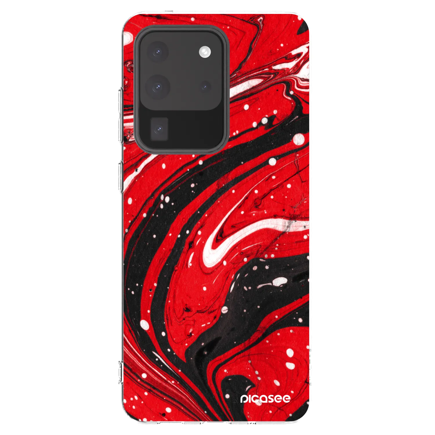 Picasee silikonska prozirna maskica za Samsung Galaxy S20 Ultra 5G G988F - Red black