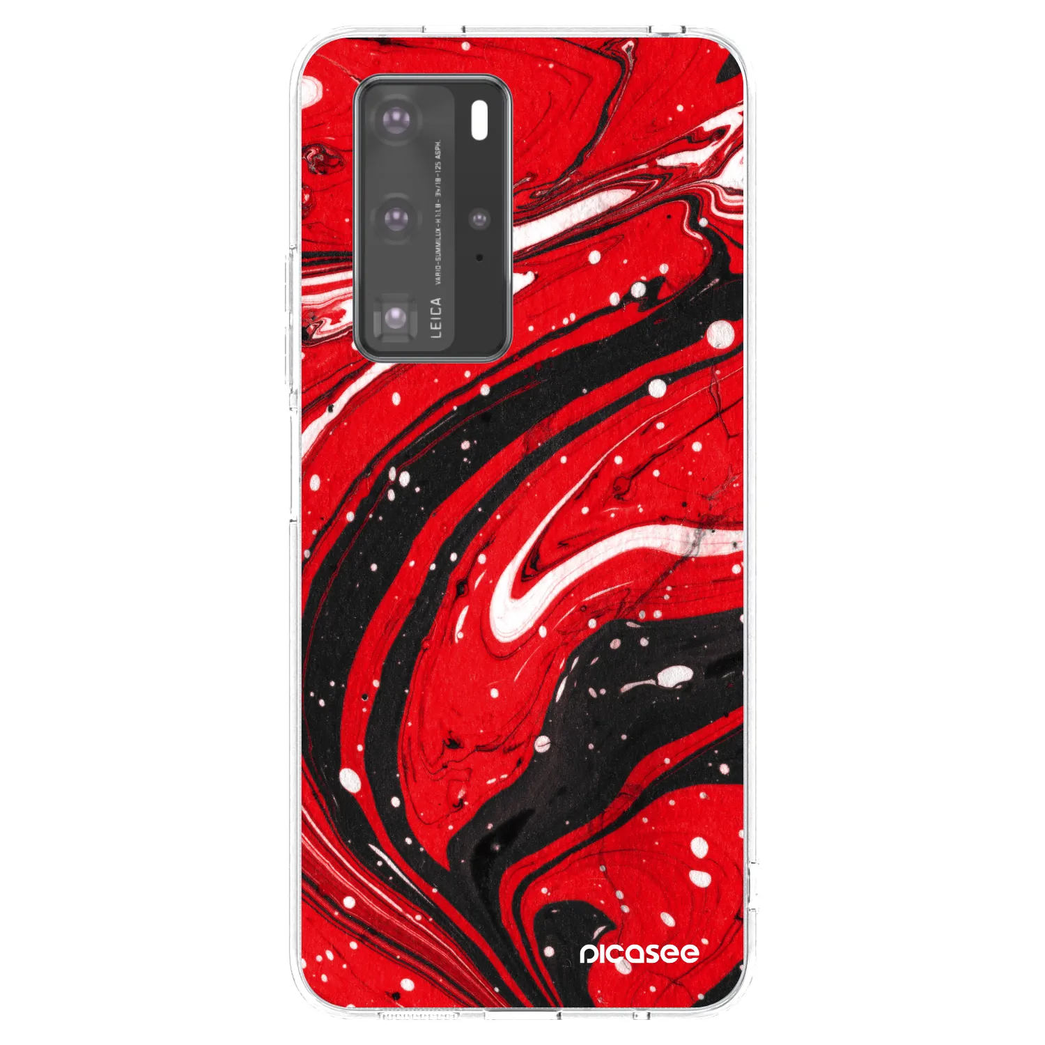 Picasee silikonska prozirna maskica za Huawei P40 Pro - Red black