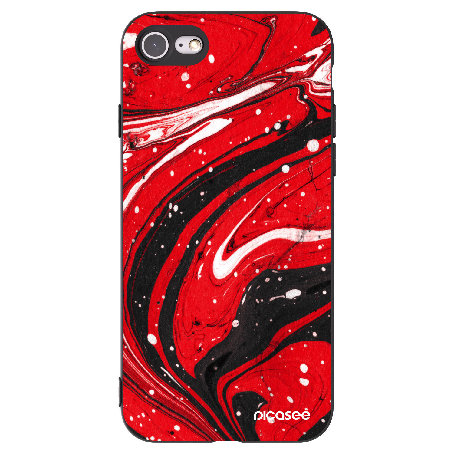Picasee crna silikonska maskica za Apple iPhone SE 2020 - Red black