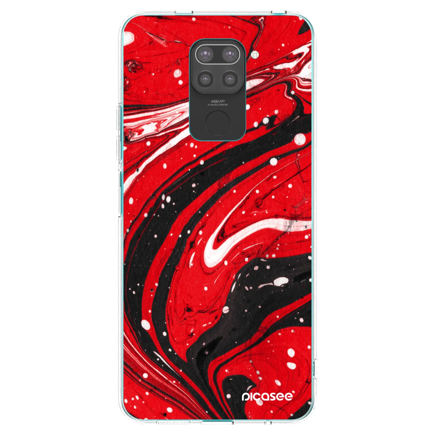 Picasee crna silikonska maskica za Xiaomi Redmi Note 9 - Red black