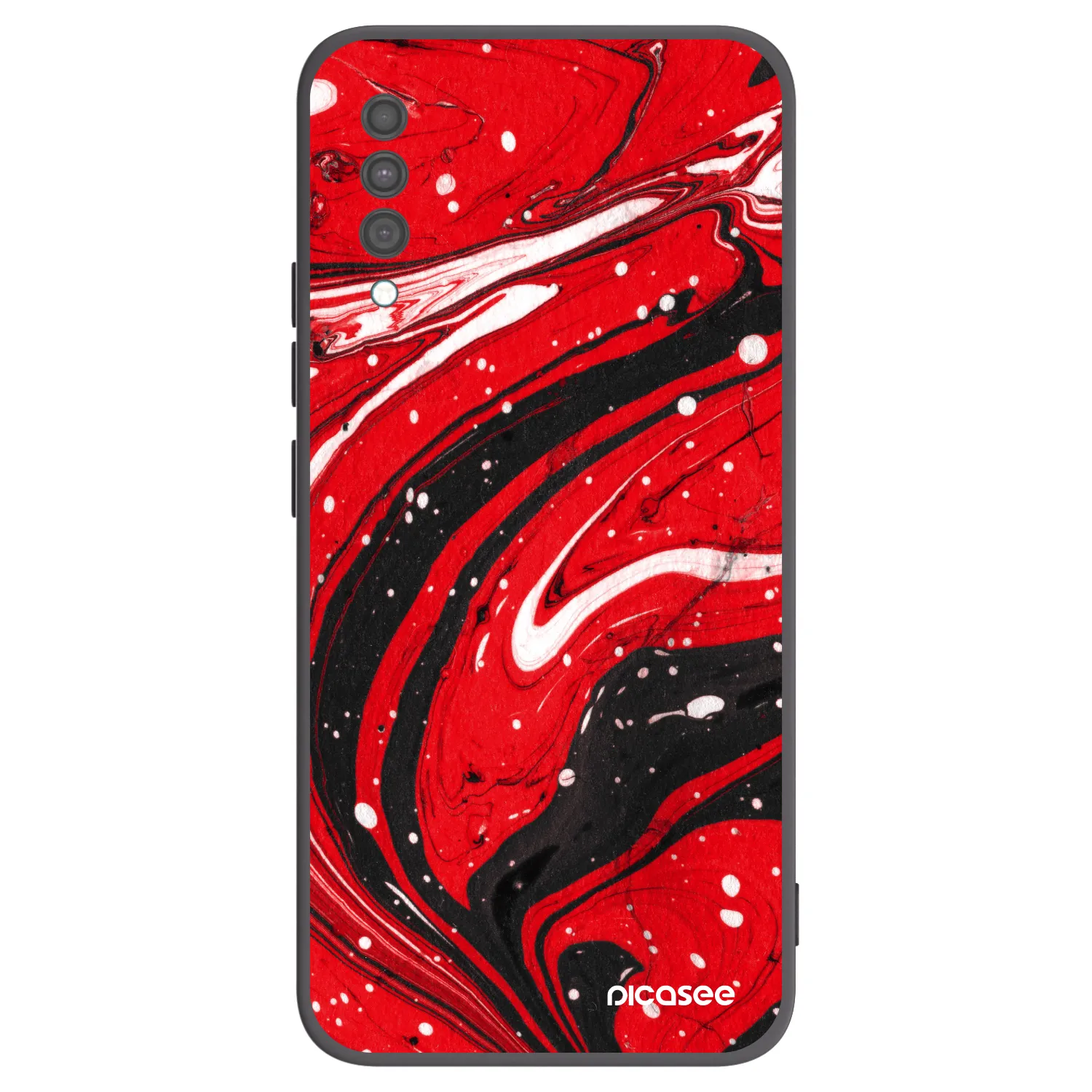 Picasee crna silikonska maskica za Samsung Galaxy A30s A307F - Red black
