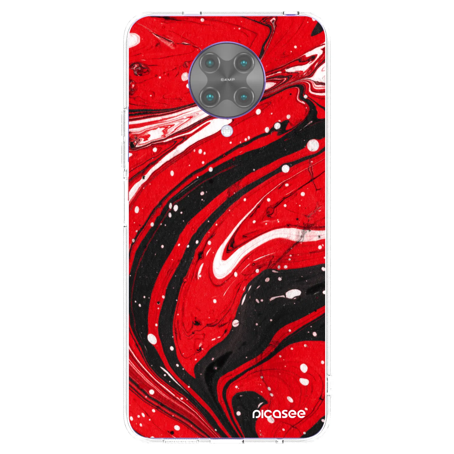 Picasee silikonska prozirna maskica za Xiaomi Poco F2 Pro - Red black