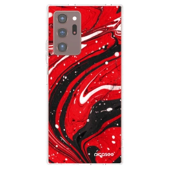 Picasee silikonska prozirna maskica za Samsung Galaxy Note 20 Ultra - Red black