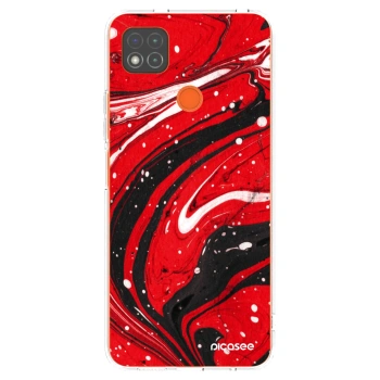 Picasee silikonska prozirna maskica za Xiaomi Redmi 9C - Red black