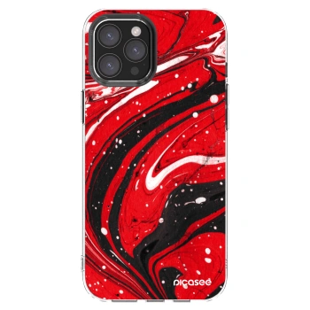 Picasee silikonska prozirna maskica za Apple iPhone 12 Pro Max - Red black
