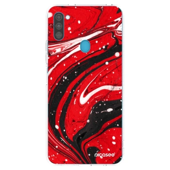 Picasee silikonska prozirna maskica za Samsung Galaxy M11 - Red black