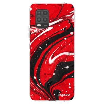 Picasee silikonska prozirna maskica za Xiaomi Mi 10 Lite - Red black