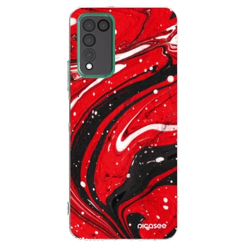 Picasee silikonska prozirna maskica za Honor 10X Lite - Red black
