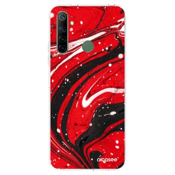 Picasee silikonska prozirna maskica za Realme 6i - Red black