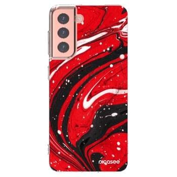 Picasee silikonska prozirna maskica za Samsung Galaxy S21 5G G991B - Red black