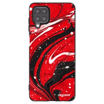 Picasee crna silikonska maskica za Samsung Galaxy A12 A125F - Red black