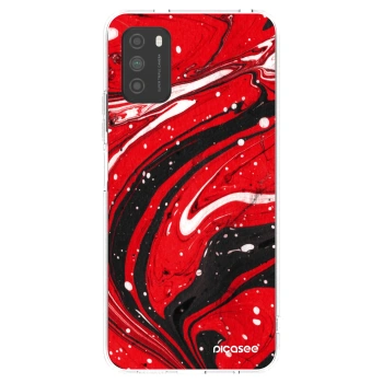 Picasee silikonska prozirna maskica za Xiaomi Poco M3 - Red black