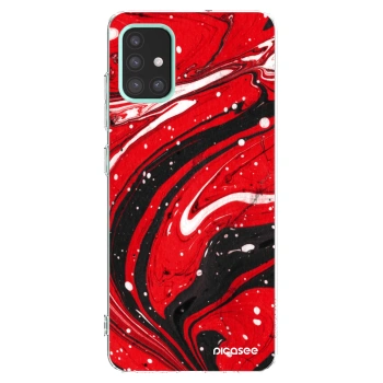 Picasee silikonska prozirna maskica za Samsung Galaxy M31s - Red black