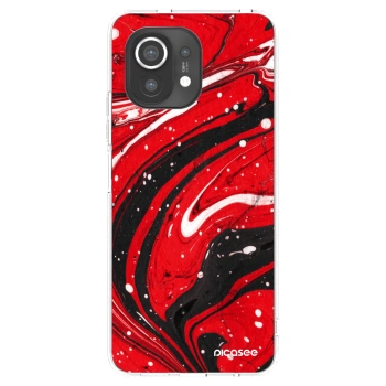 Picasee silikonska prozirna maskica za Xiaomi Mi 11 - Red black