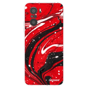 Picasee silikonska prozirna maskica za Xiaomi Poco F3 - Red black