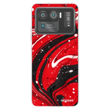 Picasee silikonska prozirna maskica za Xiaomi Mi 11 Ultra - Red black