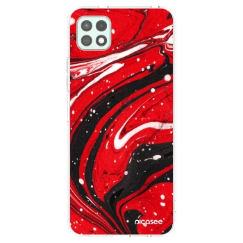 Picasee silikonska prozirna maskica za Samsung Galaxy A22 A226B 5G - Red black