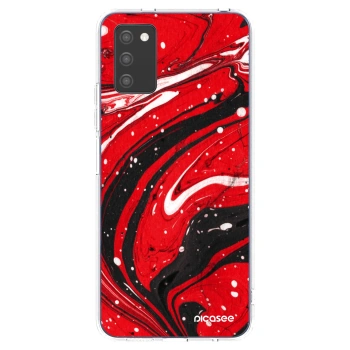 Picasee silikonska prozirna maskica za Samsung Galaxy A02s A025G - Red black