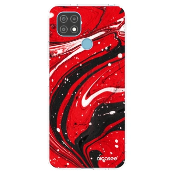 Picasee silikonska prozirna maskica za Realme C21 - Red black