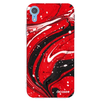 Picasee silikonska prozirna maskica za Apple iPhone XR - Red black