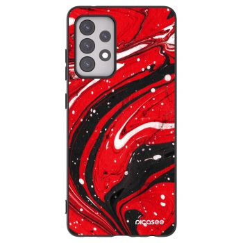 Picasee crna silikonska maskica za Samsung Galaxy A52s 5G A528B - Red black