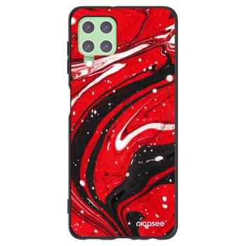 Picasee crna silikonska maskica za Samsung Galaxy A22 A225F 4G - Red black