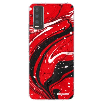 Picasee silikonska prozirna maskica za Vivo Y20s - Red black