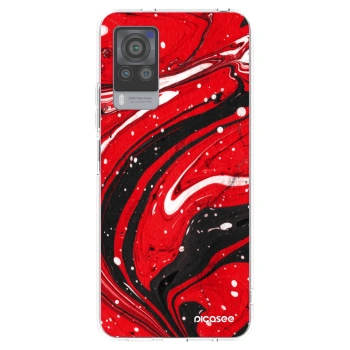 Picasee silikonska prozirna maskica za Vivo X60 Pro 5G - Red black