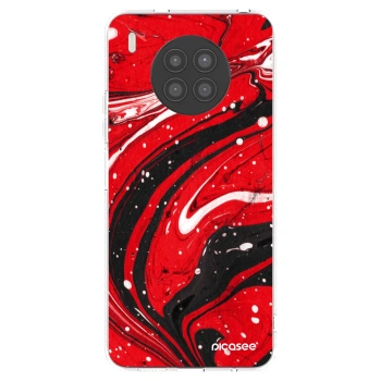 Picasee silikonska prozirna maskica za Huawei Nova 8i - Red black