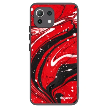 Picasee crna silikonska maskica za Xiaomi 11 Lite 5G NE - Red black