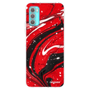 Picasee silikonska prozirna maskica za Motorola Moto G60 - Red black