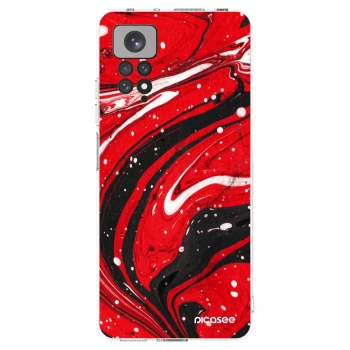 Picasee silikonska prozirna maskica za Xiaomi Redmi Note 11 - Red black
