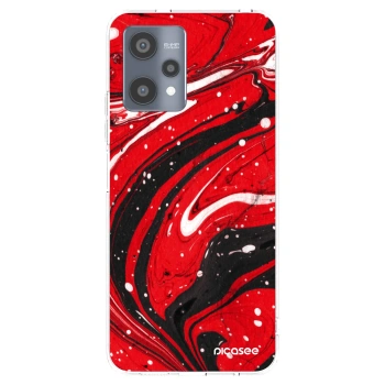 Picasee silikonska prozirna maskica za Realme 9 Pro 5G - Red black
